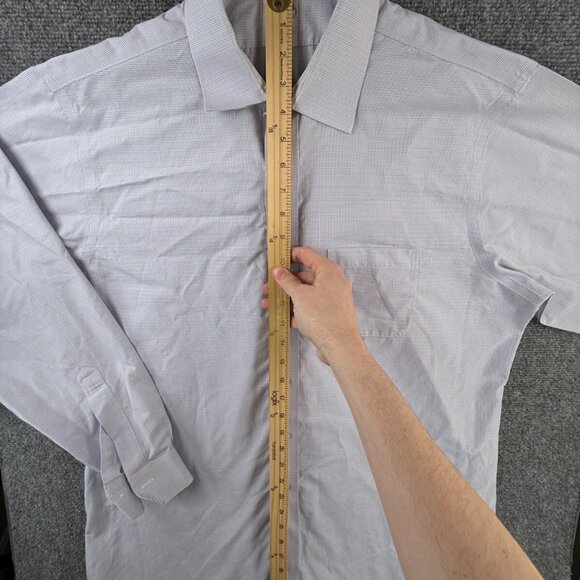 Brooks Brothers Orange Blue Check Non Iron Button Up Long Sleeve 17 34 Regent - Picture 3 of 13